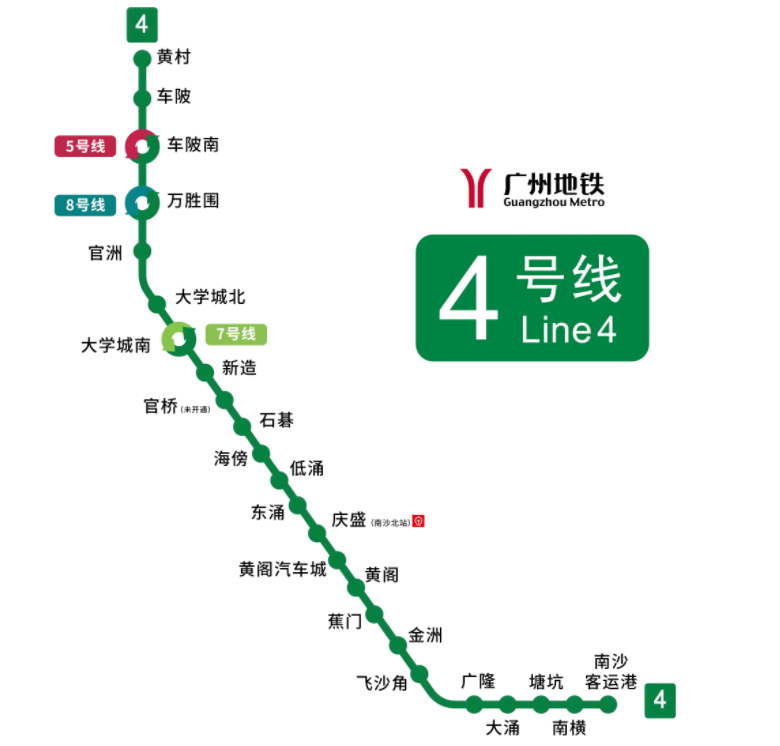 广州地铁4号线线路图